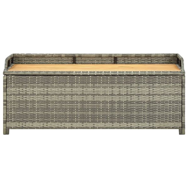 Panca Da Giardino Con Vano Portaoggetti 120cm Polyrattan Grigio - Image 3