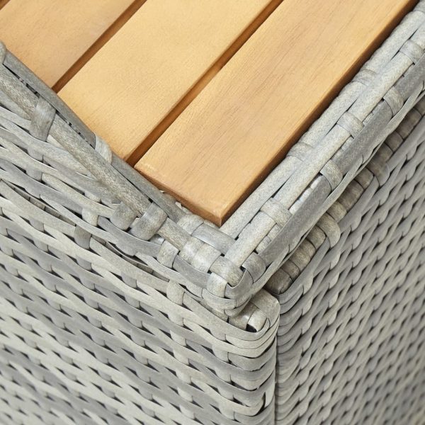 Panca Da Giardino Con Vano Portaoggetti 120cm Polyrattan Grigio - Image 6
