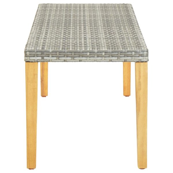 Panca Da Giardino 80 Cm In Polyrattan Grigio - Image 3