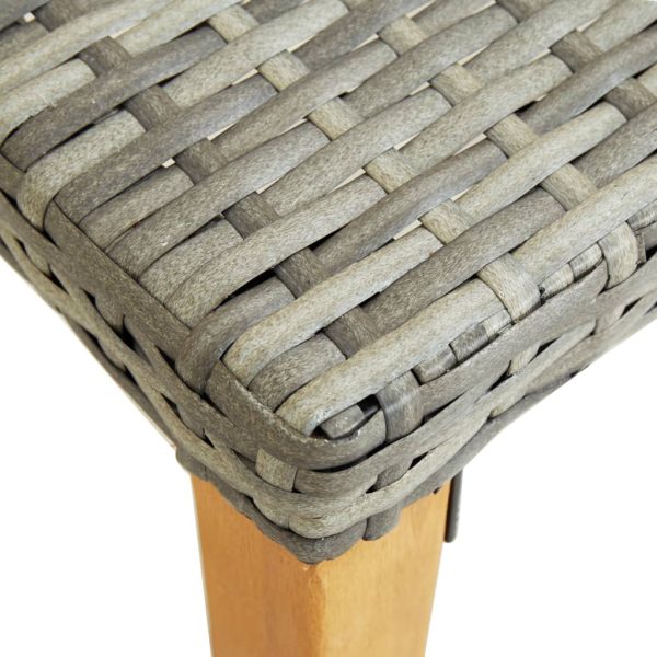 Panca Da Giardino 80 Cm In Polyrattan Grigio - Image 4