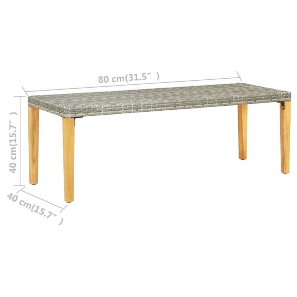 Panca Da Giardino 80 Cm In Polyrattan Grigio - Image 5