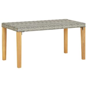 Panchina Da Giardino 120 Cm Grigia Polyrattan E Legno Acacia