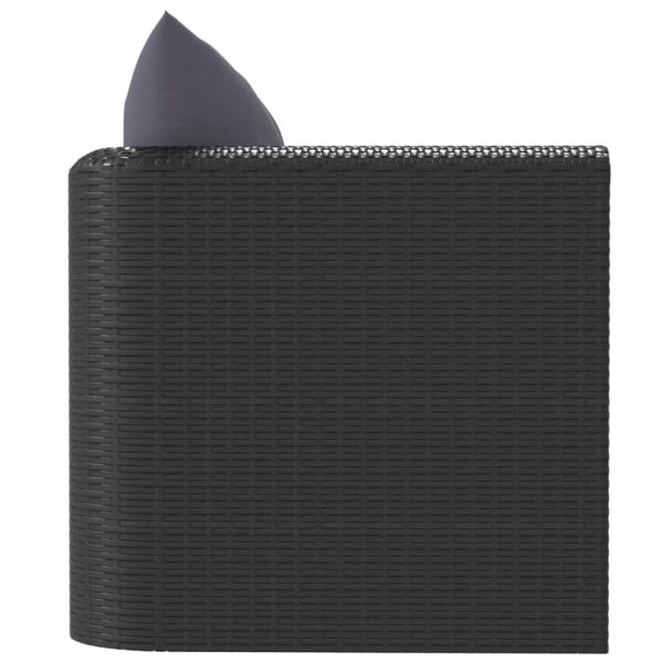 Poltrona Con Cuscini In Polyrattan Nero - Image 4