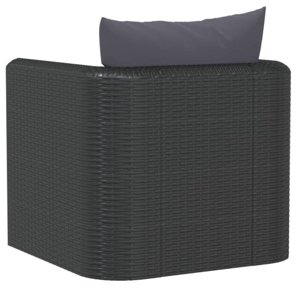 Poltrona Con Cuscini In Polyrattan Nero - Image 5