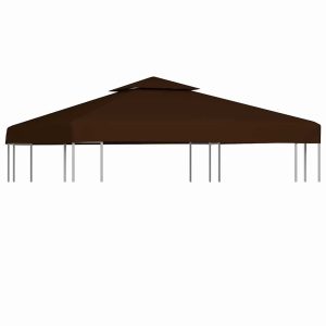 Copertura Superiore Per Gazebo A 2 Strati 310g/m² 3x3m Marrone
