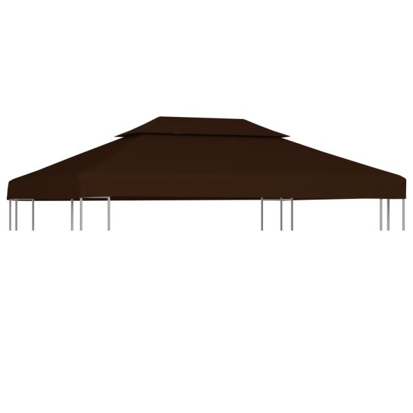Copertura Superiore Per Gazebo A 2 Strati 310g/m² 4x3m Marrone