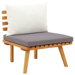 Sedia Da Giardino Con Cuscini In Legno Massello Di Acacia
