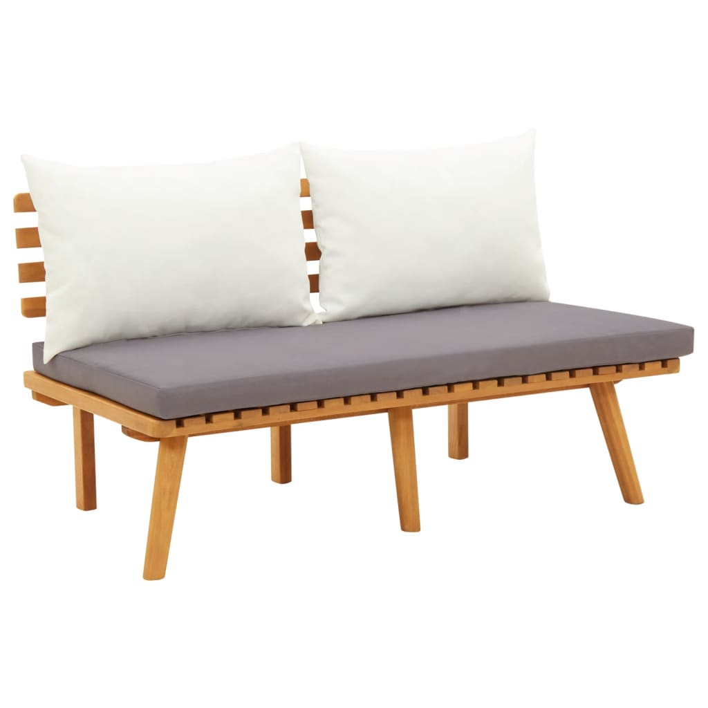Panca Da Giardino Con Cuscini 115 Cm In Legno Massello Acacia