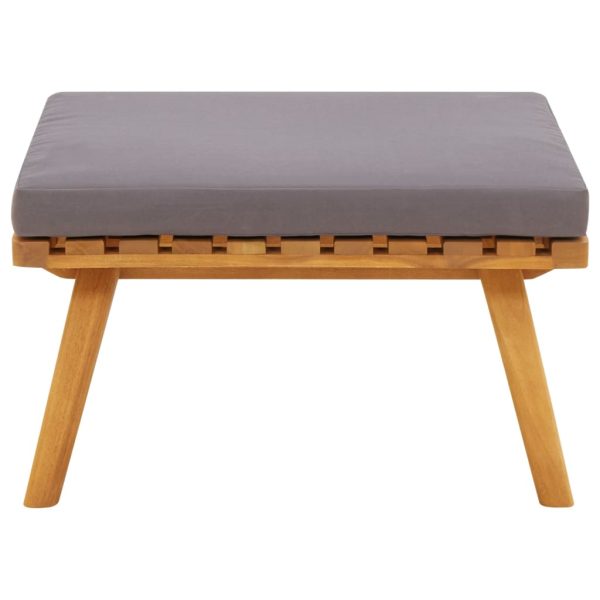 Sgabello Da Giardino Con Cuscino 60x60x29 Cm In Massello Acacia - Image 3