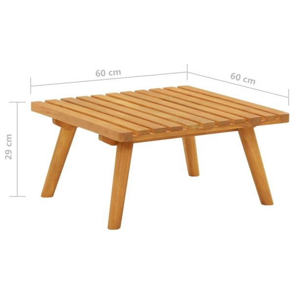 Sgabello Da Giardino Con Cuscino 60x60x29 Cm In Massello Acacia - Image 6
