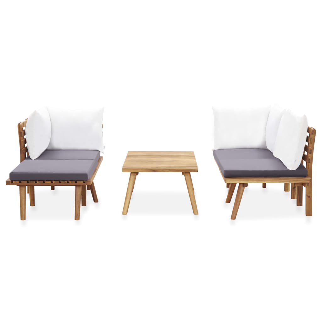 Set Divani Da Giardino 5 Pz In Legno Massello Di Acacia - Image 3