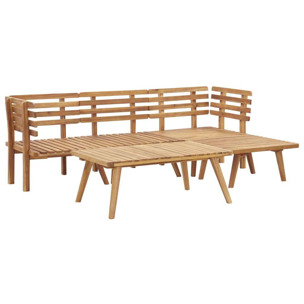 Set Divani Da Giardino 5 Pz In Legno Massello Di Acacia - Image 4
