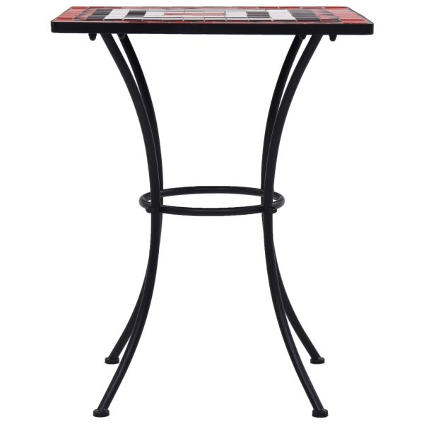 Tavolino Bistrot Con Mosaico Terracotta E Bianco 60 Cm Ceramica - Image 3