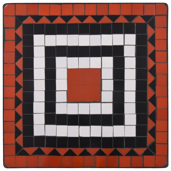 Tavolino Bistrot Con Mosaico Terracotta E Bianco 60 Cm Ceramica - Image 5