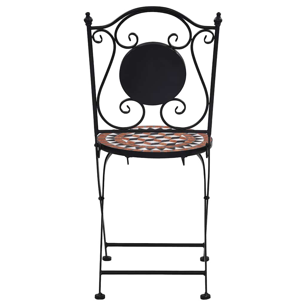 Sedie Da Bistrò Con Mosaico 2 Pz Marroni In Ceramica - Image 4