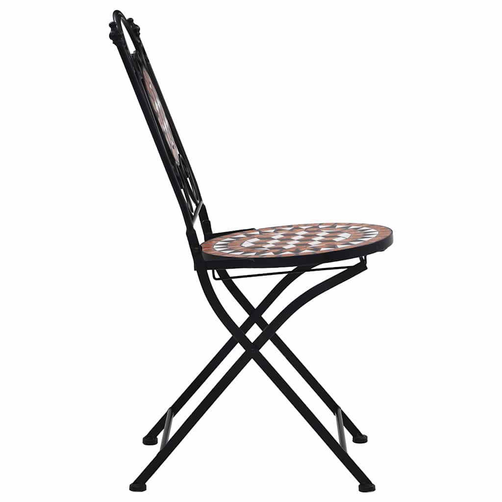 Sedie Da Bistrò Con Mosaico 2 Pz Marroni In Ceramica - Image 5