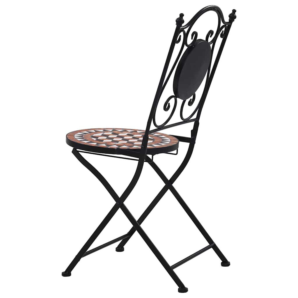 Sedie Da Bistrò Con Mosaico 2 Pz Marroni In Ceramica - Image 6