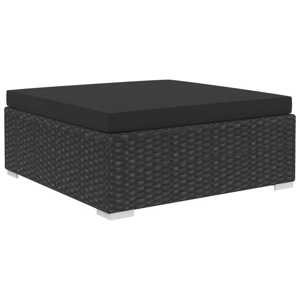 Set Divani Da Giardino 6 Pz Con Cuscini In Polyrattan Nero - Image 5