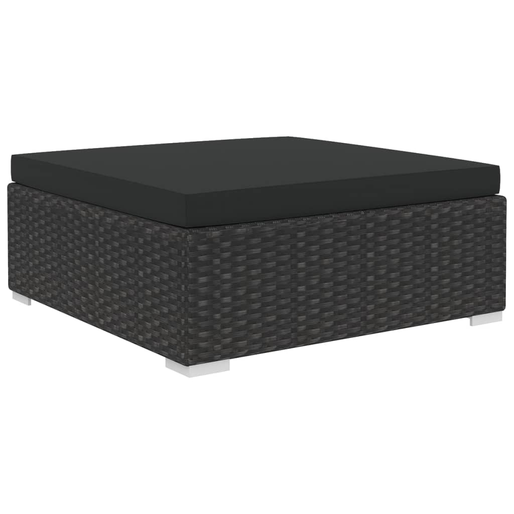 Set Divani Da Giardino 10 Pz Con Cuscini In Polyrattan Nero - Image 5