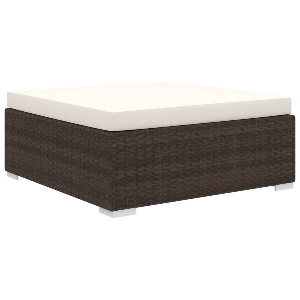 Set Divani Da Giardino 4 Pz Con Cuscini In Polyrattan Marrone - Image 6