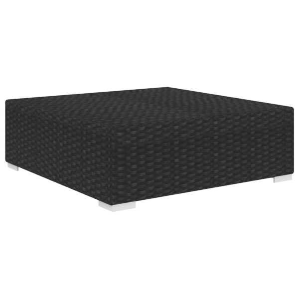 Poggiapiedi Modulare 1 Pz Con Cuscino In Polyrattan Nero - Image 2