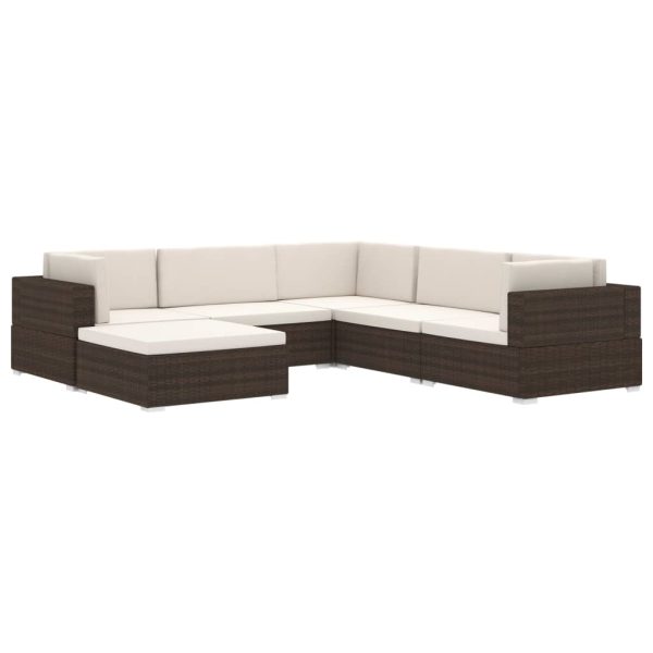 Poggiapiedi Modulare 1 Pz Con Cuscino In Polyrattan Nero - Image 5
