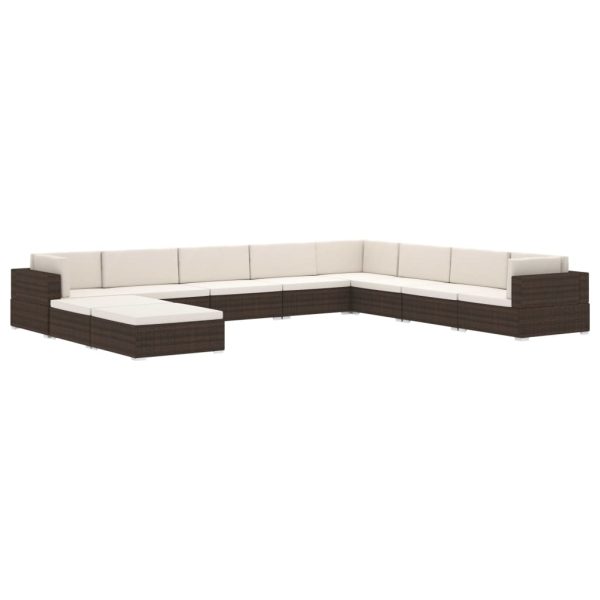Poggiapiedi Modulare 1 Pz Con Cuscino In Polyrattan Nero - Image 6