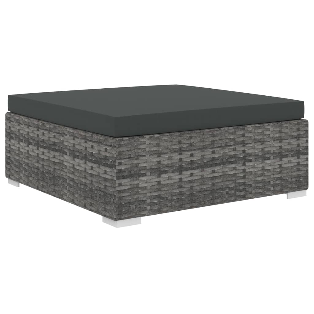 Set Divani Da Giardino 8 Pz Con Cuscini In Polyrattan Grigio - Image 4