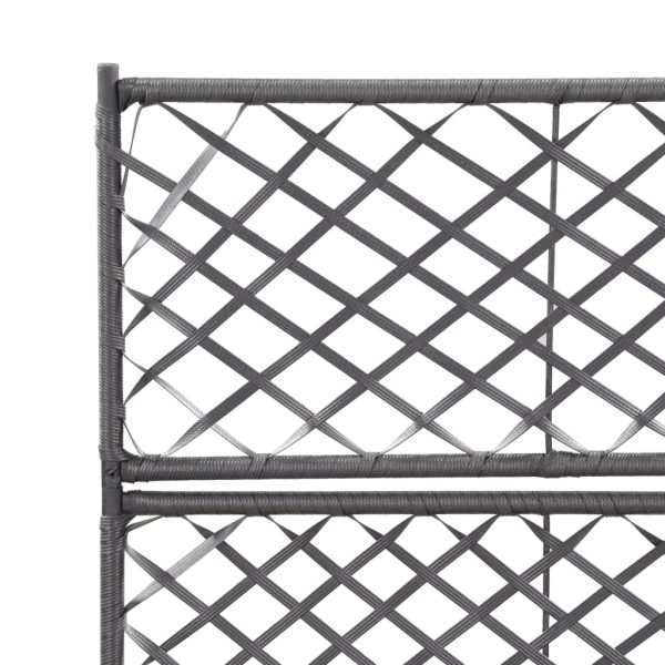Letto Rialzato A Traliccio 2 Vasi 58x30x107 Cm Polyrattan Nero - Image 5