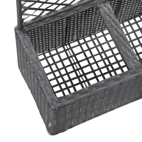 Letto Rialzato A Traliccio 2 Vasi 58x30x107 Cm Polyrattan Nero - Image 6