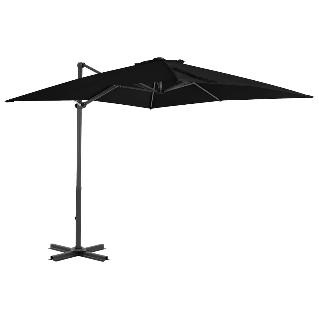 Ombrellone A Sbalzo Con Palo Alluminio Nero 250x250 cm