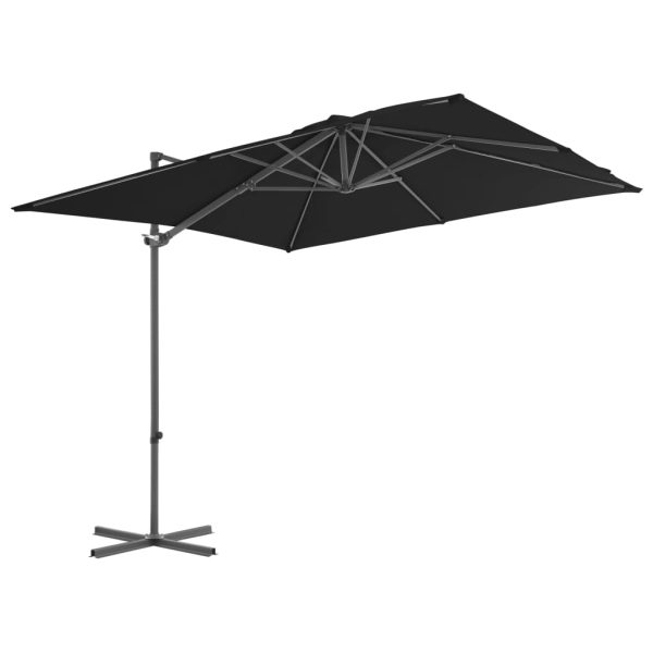 Ombrellone A Sbalzo Con Palo In Acciaio 250x250 Cm Nero - Image 2
