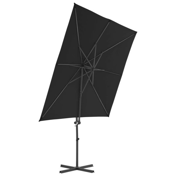 Ombrellone A Sbalzo Con Palo In Acciaio 250x250 Cm Nero - Image 3