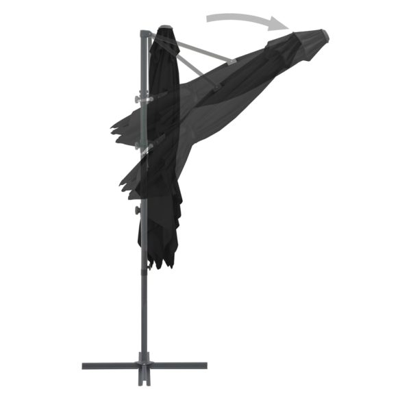 Ombrellone A Sbalzo Con Palo In Acciaio 250x250 Cm Nero - Image 5