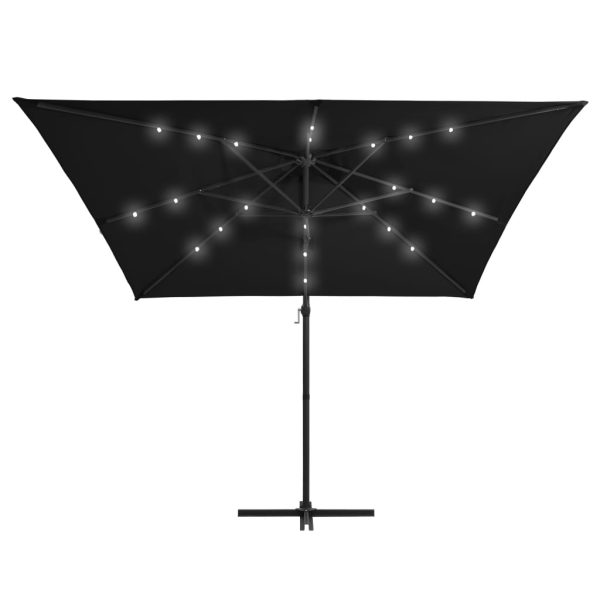 Ombrellone A Sbalzo Con Led E Palo In Acciaio 250x250 Cm Nero - Image 3