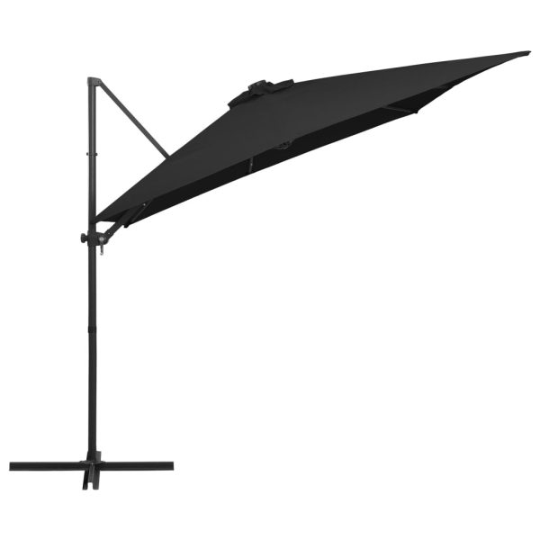 Ombrellone A Sbalzo Con Led E Palo In Acciaio 250x250 Cm Nero - Image 4