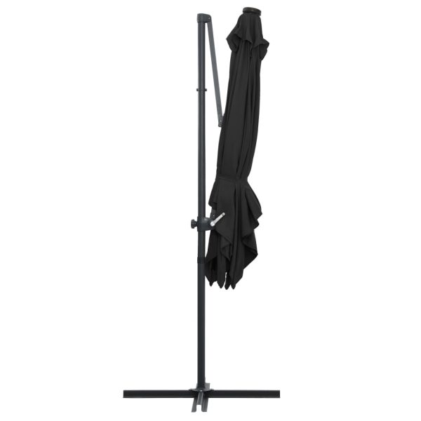 Ombrellone A Sbalzo Con Led E Palo In Acciaio 250x250 Cm Nero - Image 5