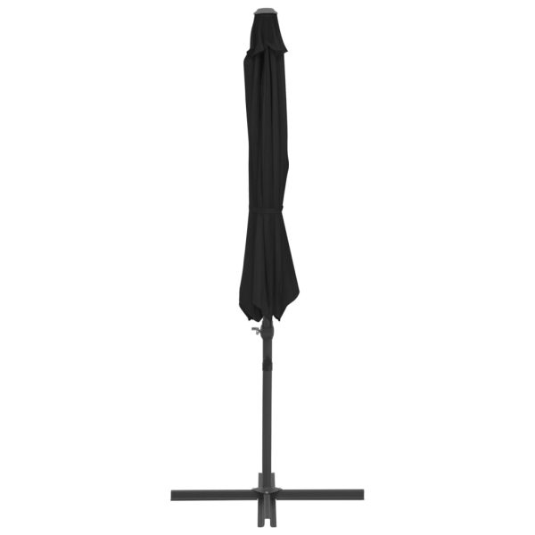 Ombrellone A Sbalzo Con Palo In Acciaio 300 Cm Nero - Image 4