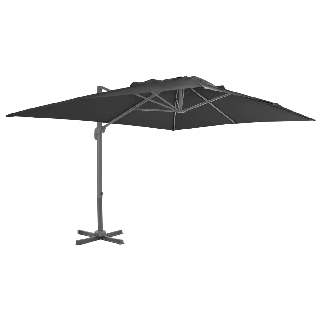Ombrellone A Sbalzo Palo In Alluminio 4x3 M Nero