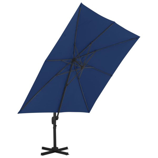 Ombrellone A Sbalzo Con Palo In Alluminio 3x3 M Azzurro - Image 3