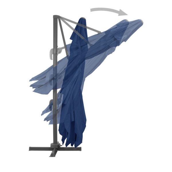 Ombrellone A Sbalzo Con Palo In Alluminio 4x3 M Azzurro - Image 4