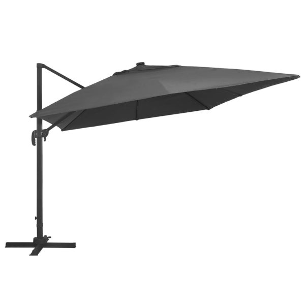 Ombrellone A Sbalzo Con Led Palo Alluminio 400x300 Cm Antracite - Image 3