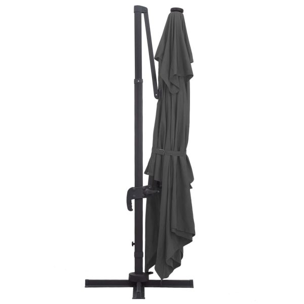 Ombrellone A Sbalzo Con Led Palo Alluminio 400x300 Cm Antracite - Image 5