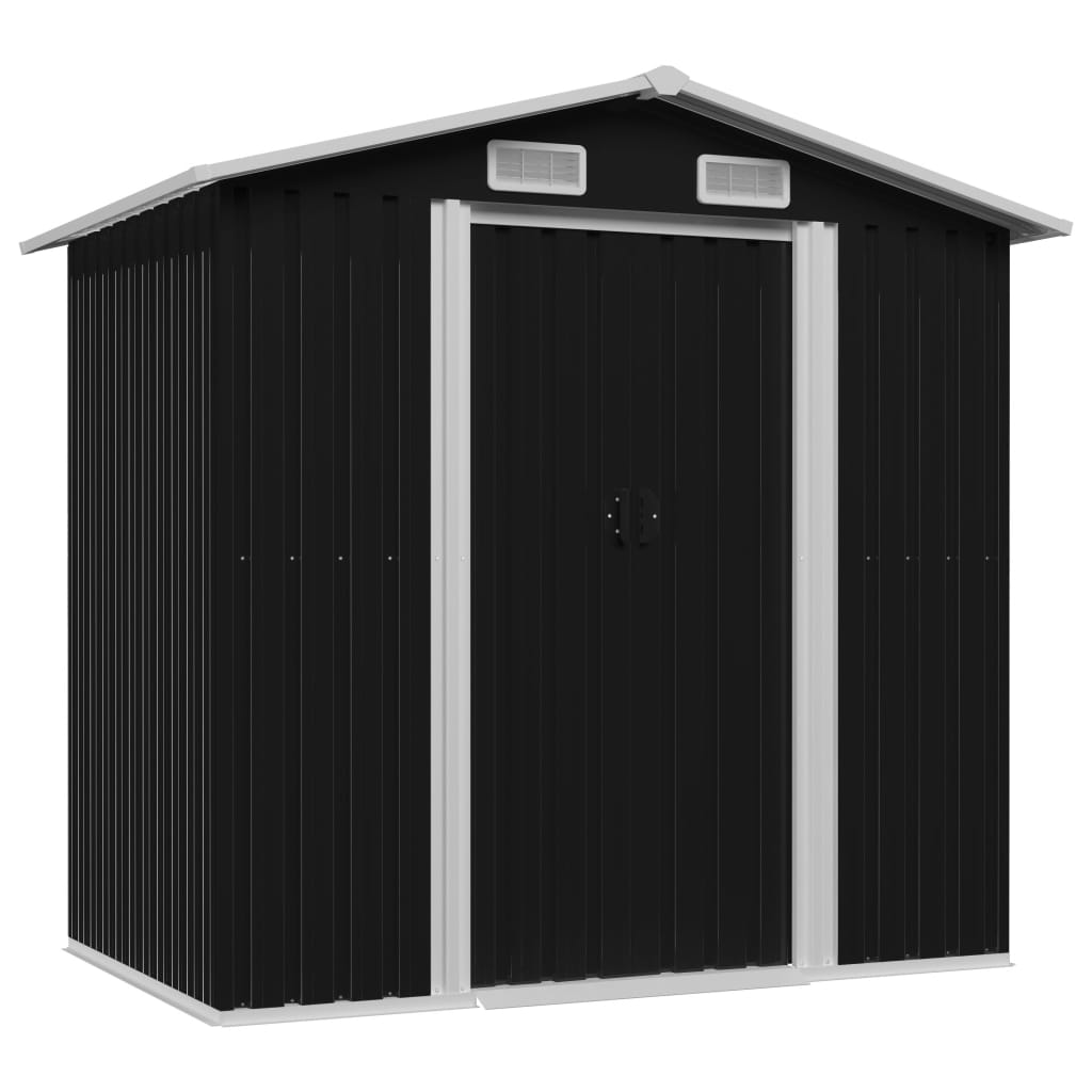 Capanno Attrezzi Da Giardino Antracite Acciaio 204x132x186 cm