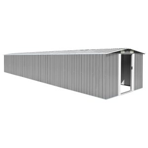 Capanno Da Giardino Grigio 257x779x181 Cm In Acciaio Zincato