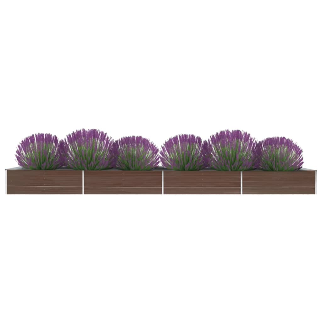 Letto Rialzato Giardino In Acciaio Zincato 600x80x45 Cm Marrone