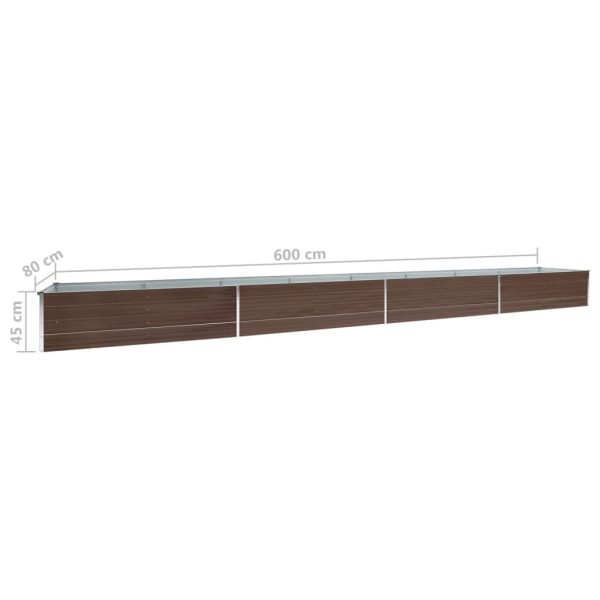 Letto Rialzato Giardino In Acciaio Zincato 600x80x45 Cm Marrone - Image 6