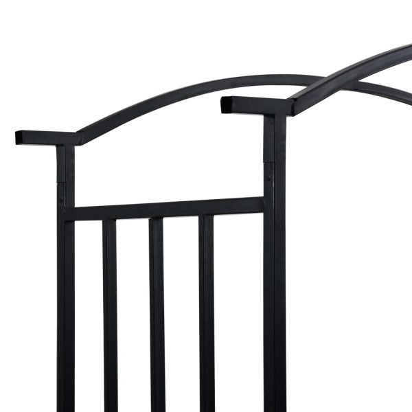 Arco Da Giardino Con Panca Nero 128x50x207 Cm In Ferro - Image 5