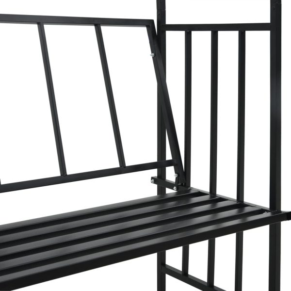 Arco Da Giardino Con Panca Nero 128x50x207 Cm In Ferro - Image 6