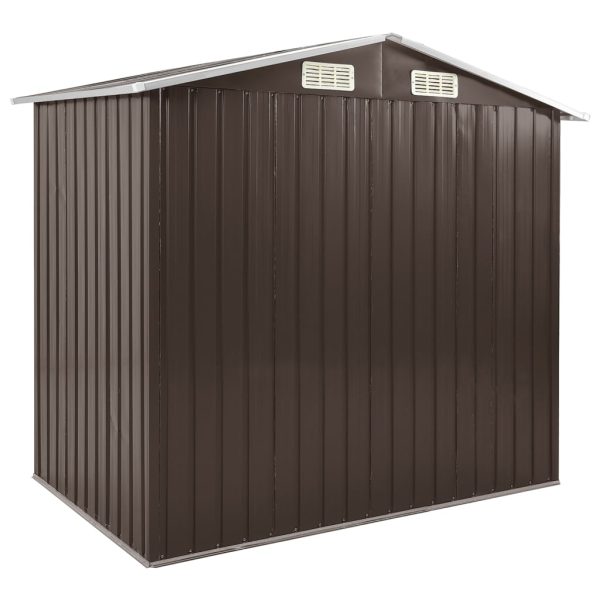 Capanno Da Giardino Con Scaffali Marrone 205x130x183 Cm Ferro - Image 4